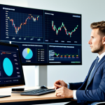 A professional procurement specialist, fully clothed in a modest business suit, sitting comfortably at a desk in a modern, well-lit office. Large digital screens behind them display complex data visualizations of global supply chains and market trends. The specialist has a calm and focused expression, reflecting data-driven decision-making and efficiency, demonstrating how technology reduces stress. Perfect anatomy, correct proportions, natural pose, well-formed hands, proper finger count, natural body proportions. Safe for work, appropriate content, fully clothed, professional, high quality, photorealistic.