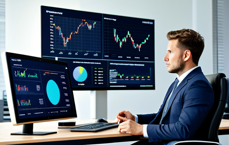 A professional procurement specialist, fully clothed in a modest business suit, sitting comfortably at a desk in a modern, well-lit office. Large digital screens behind them display complex data visualizations of global supply chains and market trends. The specialist has a calm and focused expression, reflecting data-driven decision-making and efficiency, demonstrating how technology reduces stress. Perfect anatomy, correct proportions, natural pose, well-formed hands, proper finger count, natural body proportions. Safe for work, appropriate content, fully clothed, professional, high quality, photorealistic.